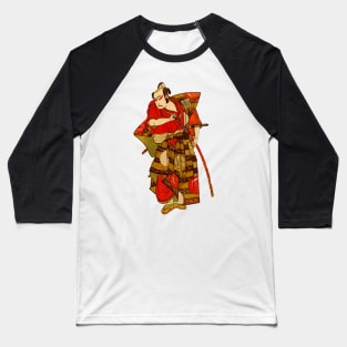 Japan Samurai Illustration Baseball T-Shirt